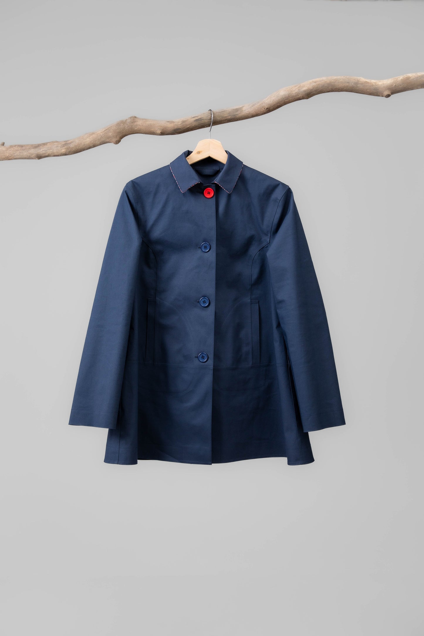 Article 9 pea coat - navy with red collar Tailored Coats