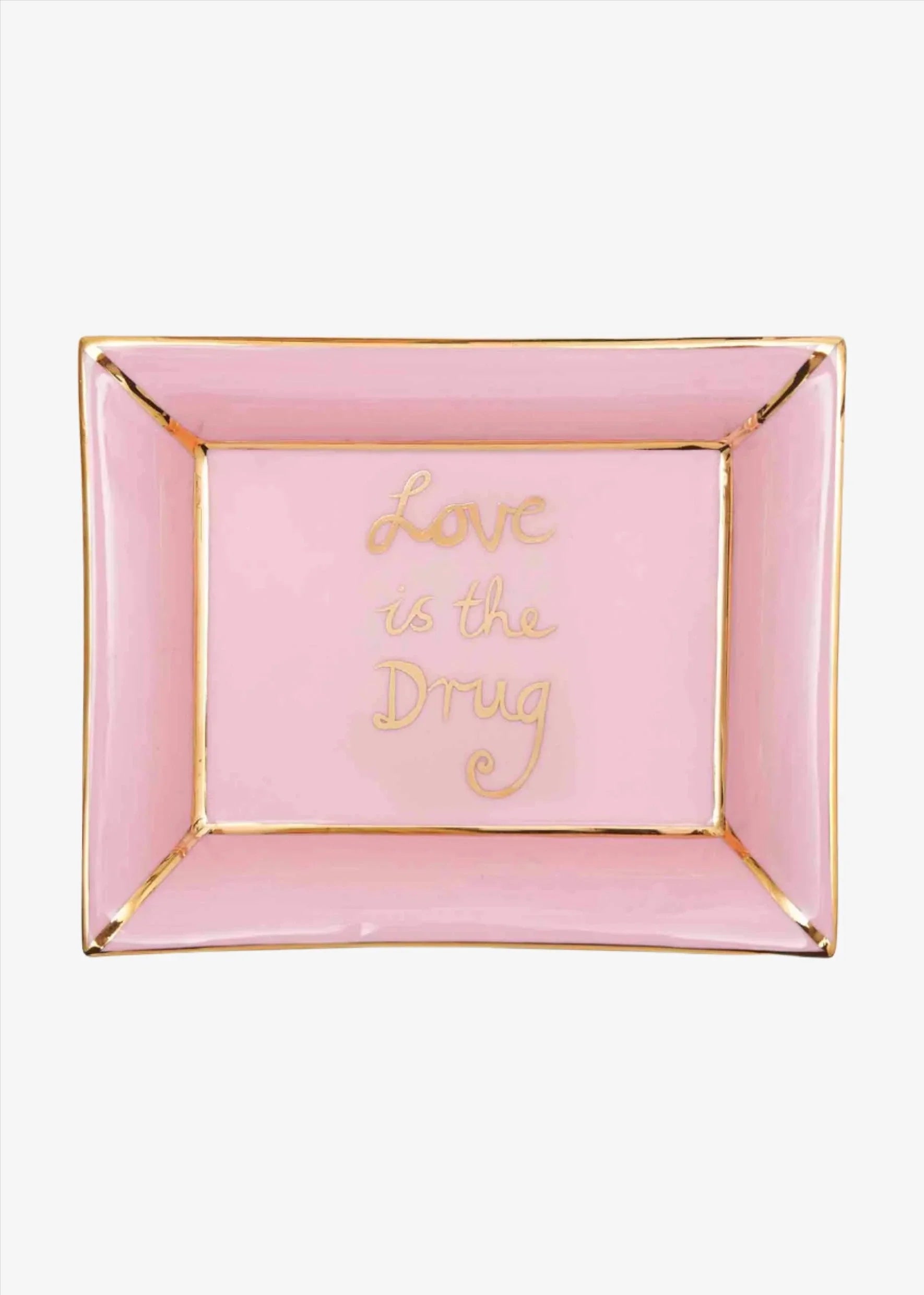 Love is the drug trinket tray ceramic pink BELLA FREUD